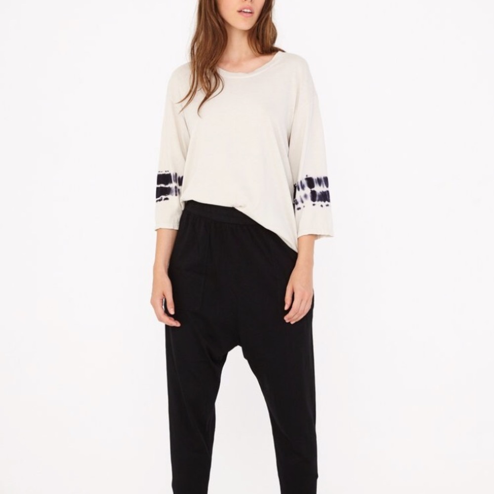 Raquel Allegra Jersey Black Drop Lounge Pant